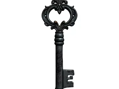 Antique Ornate Key 3D Model Low-poly 3D model