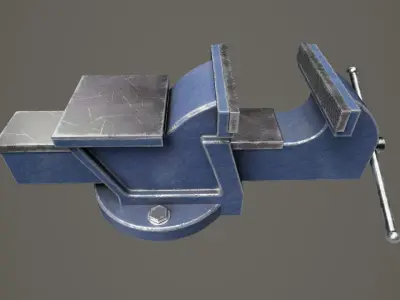 Bench Vice 01 Low-poly 3D model