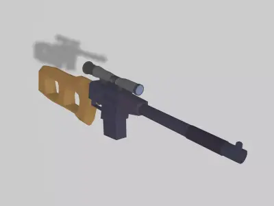 3D model rifle sniper Low-poly 3D model