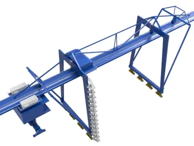 Container RTG Gantry Cargo Crane 3D model