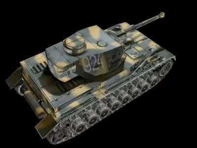 Tank model world of tanks - tiger Low-poly 3D model