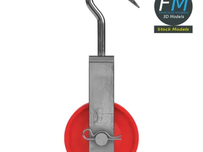 Pulley with a hook 3D model