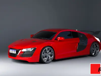 AUDI R8 car 3d model Low-poly 3D model