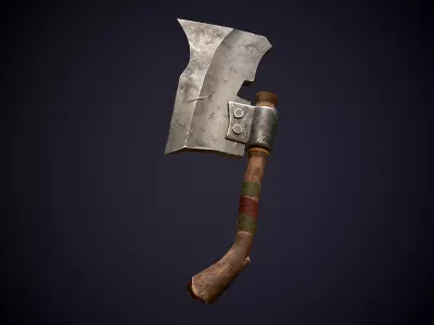 stylized Axe game ready Low-poly 3D model