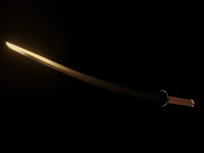 Golden Katana V1 Free 3D model