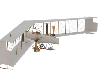 Dunne D5 Biplane Low-poly 3D model