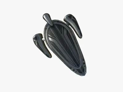 Alien Spaceship UFO H03 Dark Steel - Sci Fi Spacecraft Design Low-poly 3D model