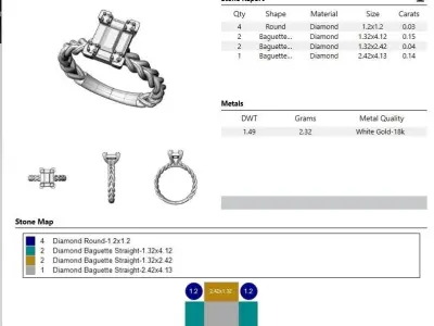 diamond ring jewelry 3D print model shop