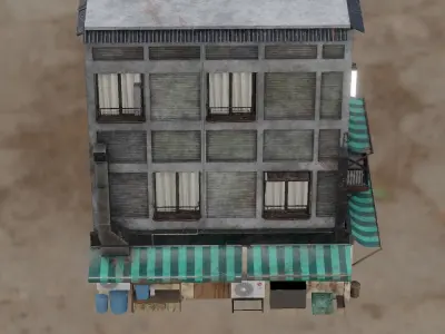 Chinatown Building Low-poly 3D model