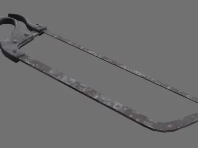 Butcher Hand Saw 1B Low-poly 3D model