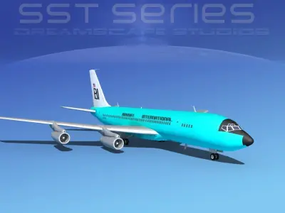 Boeing 707-320 SS Braniff Intl 1 3D model