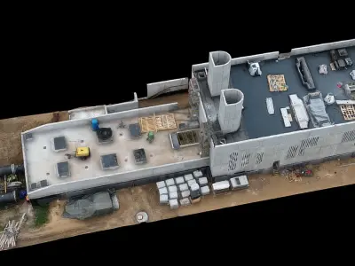 building tech facility terrain drone scan 3D model