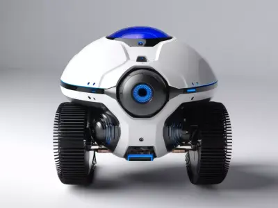 Futuristic Robotic Surveillance Rover 3D model