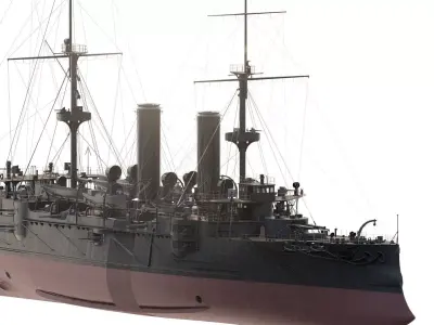 LATE 1800S JAPAN NAVY ARMORED CRUISER 3D model