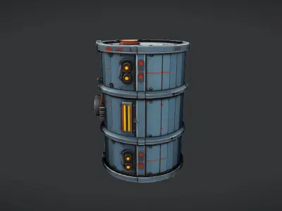 futuristic industrial barrel 3D model