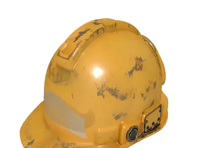 Distressed Industrial Safety Hard Hat Low-poly 3D model