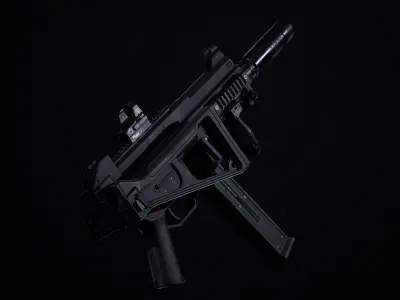 UMP 45 PBR Low-poly 3D model