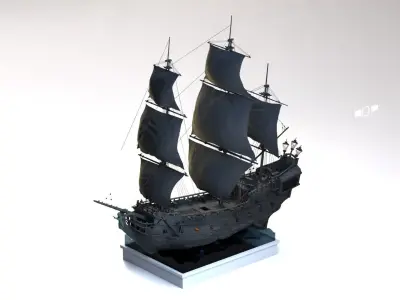 Galleon Black Pearl Sailing Pirates 3D model