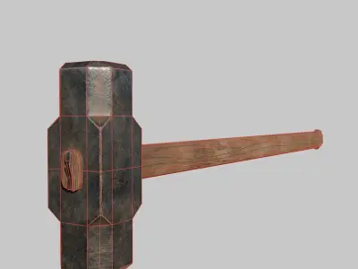 Sledgehammer Low-poly 3D model purchase