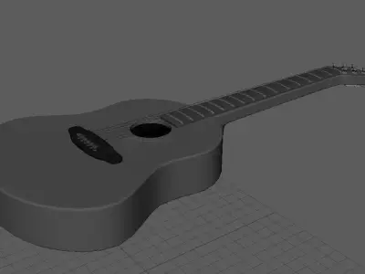 guitar acoustic Low-poly 3D model purchase