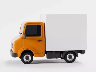 Stylized delivery truck Low-poly 3D model