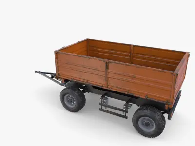 Agro trailer V8 Low-poly 3D model