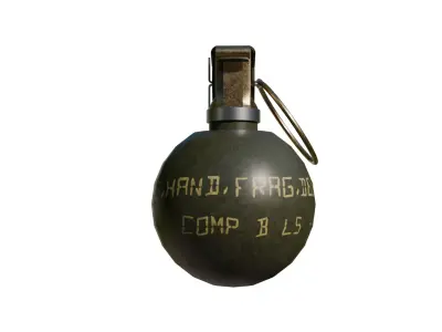M67 Frag grenade Low-poly 3D model