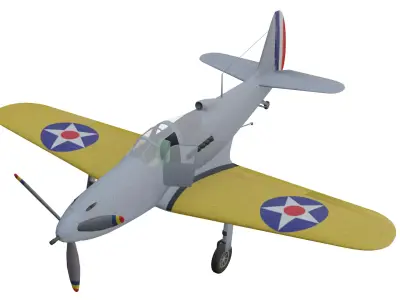 Bell XFL-1 Airabonita Low-poly 3D model