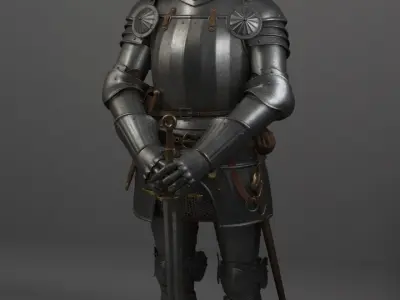 Knight in armor 3D model 4