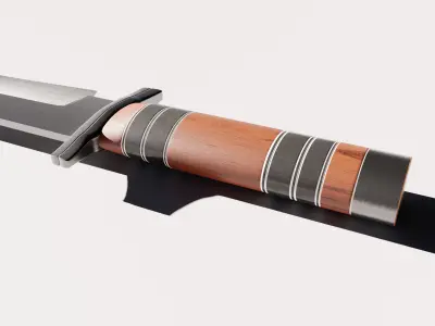 Combat Tactical Bowie Knife Low-poly 3D model