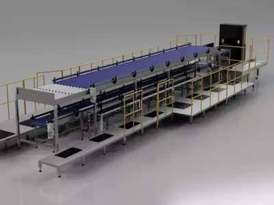 Industrial Factory Scene Conveyor Belts 3D model