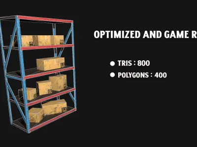 Warehouse Shelf Free low-poly 3D model