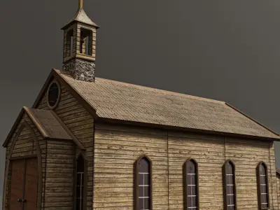 western church Low-poly 3D model