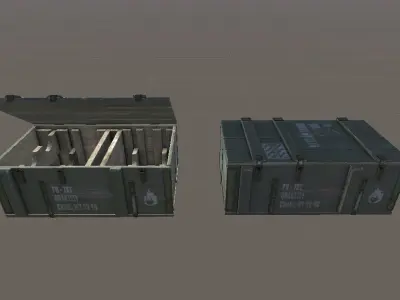 Ammo military box Low-poly 3D model