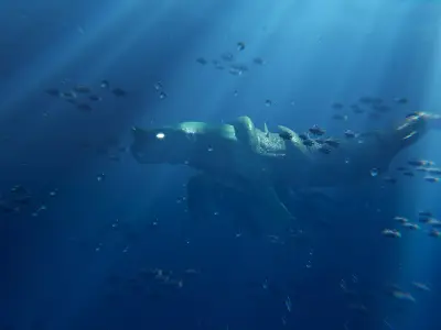 Game-Ready mythical sea creature Low-poly 3D model