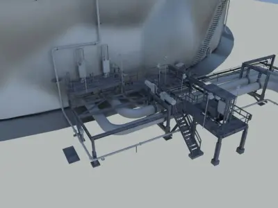 Oil Gas refinery 3D model  3D model