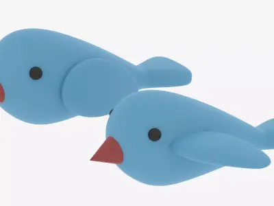 Cartoon Cute Bird 3D model purchase