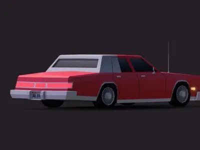 Cartoon Low Poly Chrysler New Yorker  Free low-poly 3D model