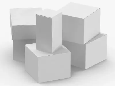Cardboard Box Set 01 04 3D model