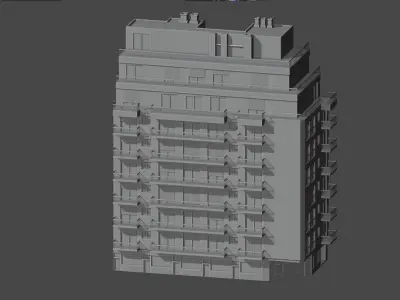 Buenos Aires Style Building 8 Free 3D model