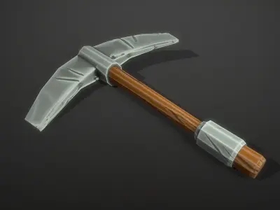 Stylized Pickaxe Low-poly 3D model buy