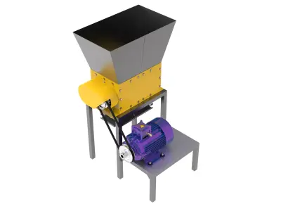 Industrial Shredder Low-poly 3D model