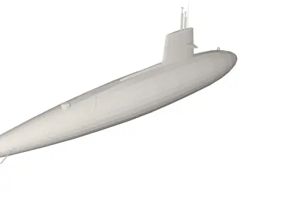 Military Ship submarine Low-poly 3D model