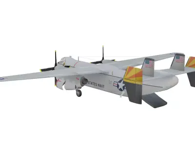 Grumman C2 Greyhound Low-poly 3D model