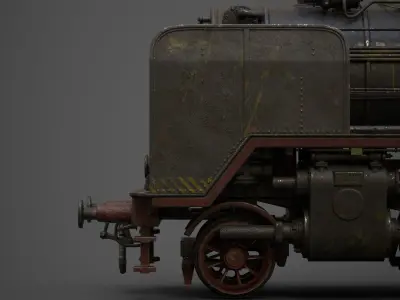  steam-The locomotive  Low-poly 3D model