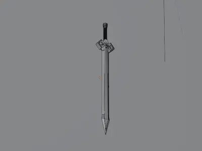 Low-Poly Genshin Impact DARK IRON SWORD Low-poly 3D model