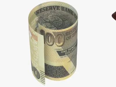 zimbabwe 100 Dollars Wallet Money Purse 3D model