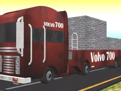 Indian Truck Model 5 Low-poly 3D model