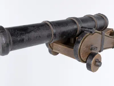 Pirate Ship Cannon Low-poly 3D model