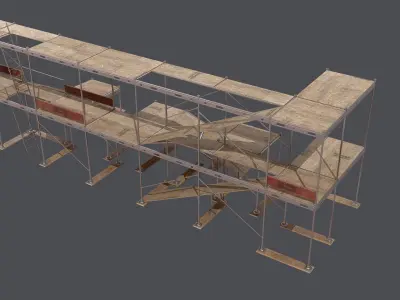 Industrial scaffolding Low-poly 3D model